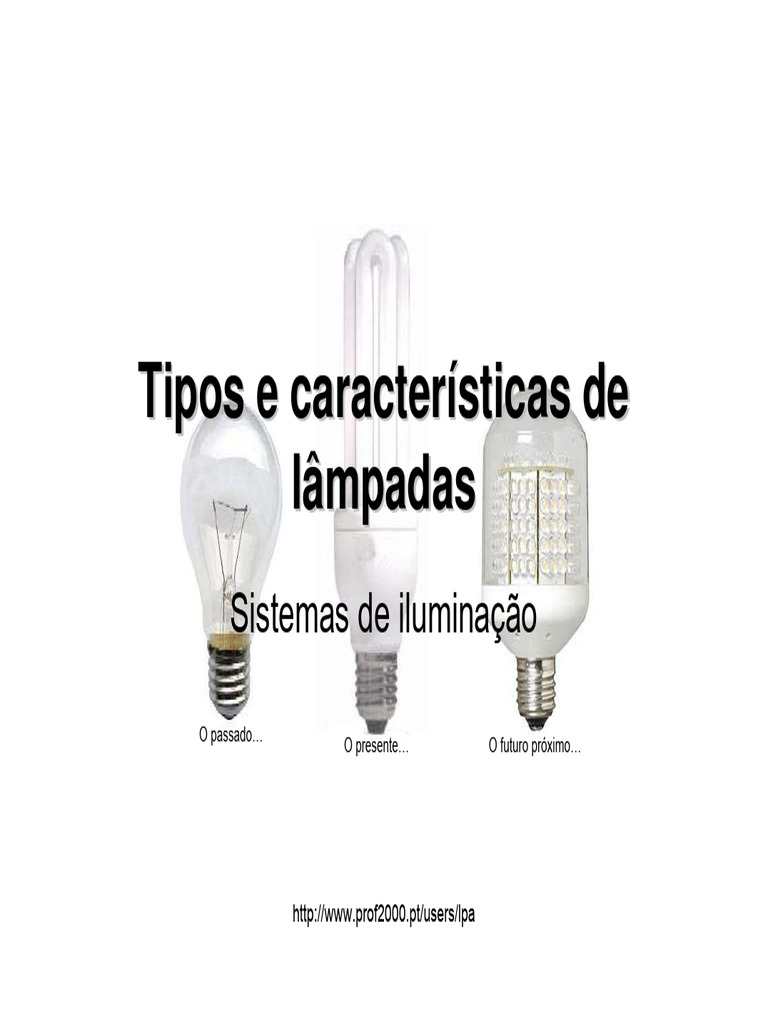 Tipos e Características de Lâmpadas | PDF | Lâmpada incandescente ...