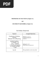 Solutions and Solubility Note