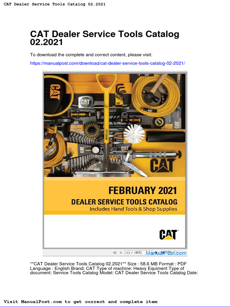 Cat Dealer Service Tools Catalog 02 2021 PDF