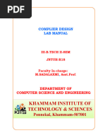 Complier Design Lab Manual - R18 - III - Year - II - Semester - C.S.E