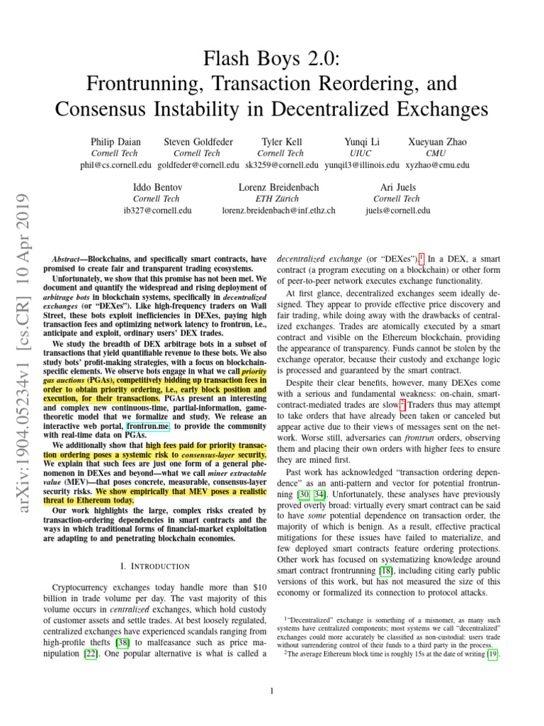 Flash Boys 2.0 | PDF | Arbitrage | Cryptocurrency