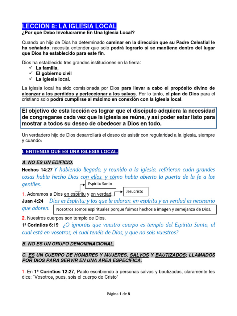 Importancia de la Iglesia Local en Cristo | PDF | Iglesia cristiana ...