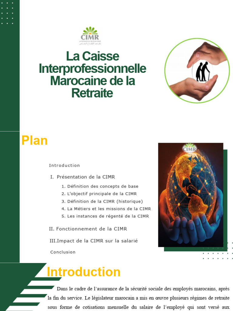 Présentation de la CIMR 2023 | PDF | Retraite | Salaires