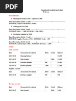 Journal Entries, Ledger, Trial Balance