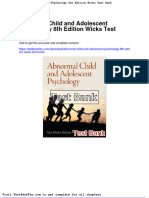 Abnormal Child and Adolescent Psychology 8th Edition Wicks Test Bank