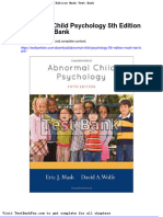 Abnormal Child Psychology 5th Edition Mash Test Bank