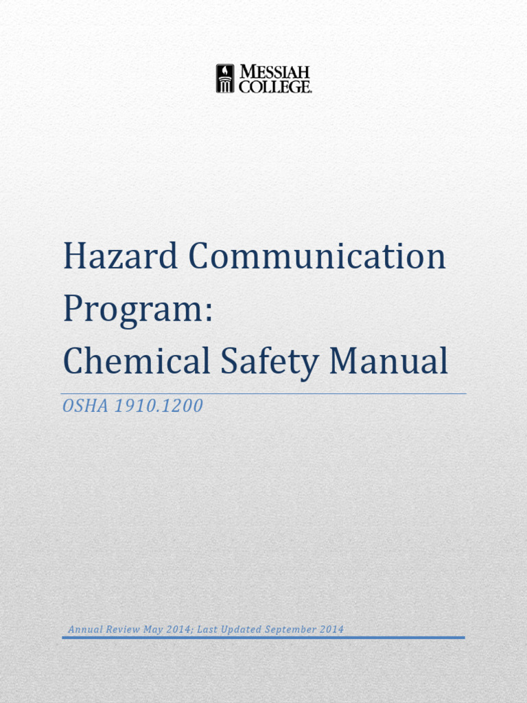 Osha 1910 1200 hazard communication program chemical safety manual