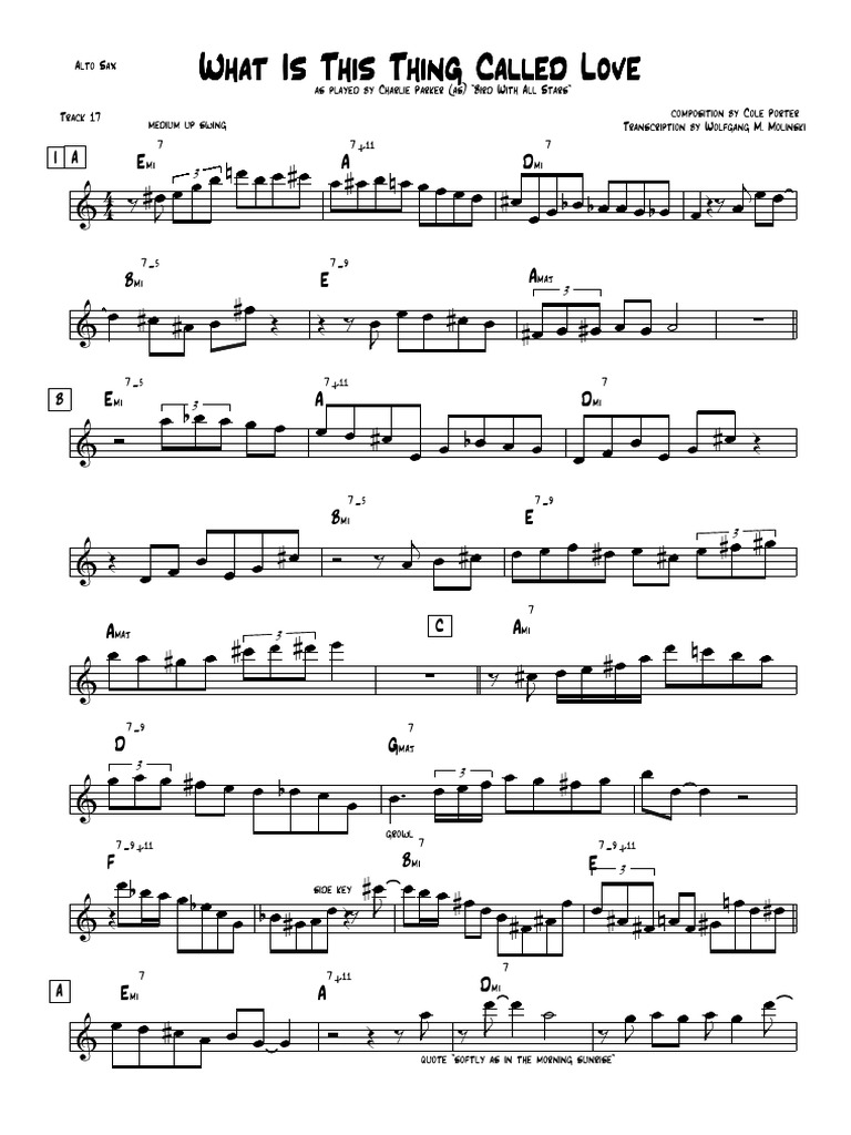 Charlie parker solo what is this thing called love bird with all