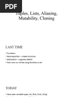 Tuples, Lists, Aliasing, Mutability, Cloning