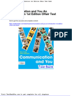 Communication and You An Introduction 1st Edition Ohair Test Bank