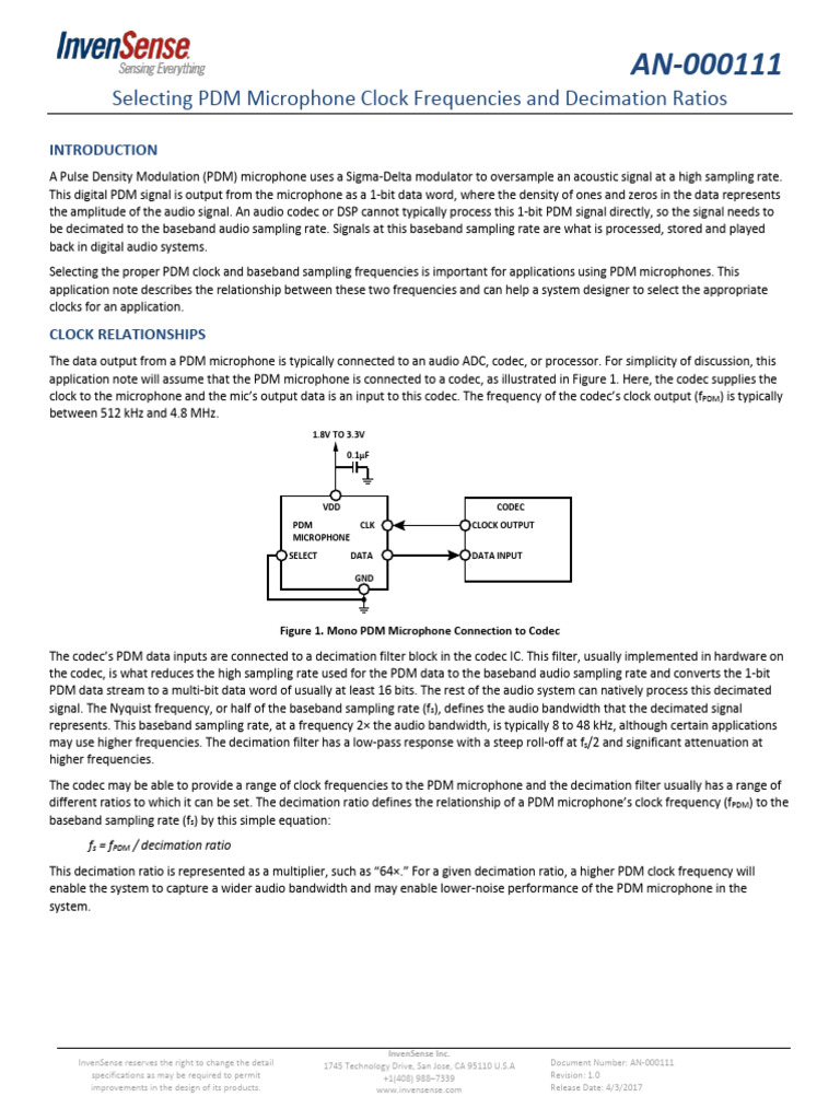 An 000111 PDM Decimation v1.0 PDF Sampling (Signal Processing