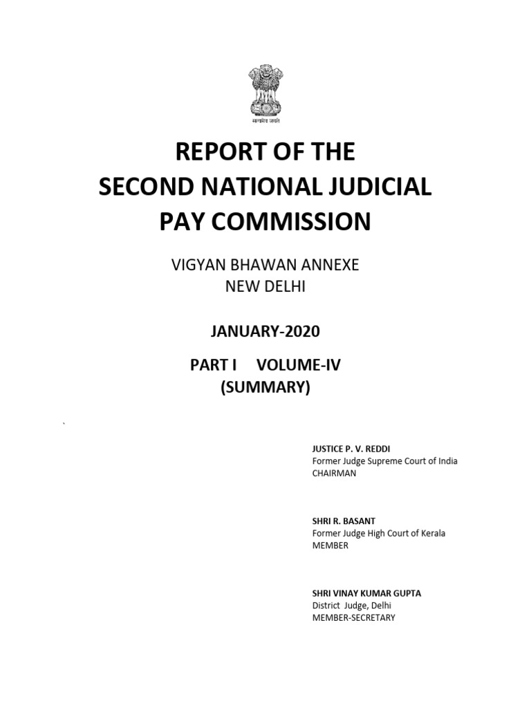 2nd national judicial pay commission volume iv summary 64 pages pdf