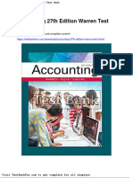 Accounting 27th Edition Warren Test Bank