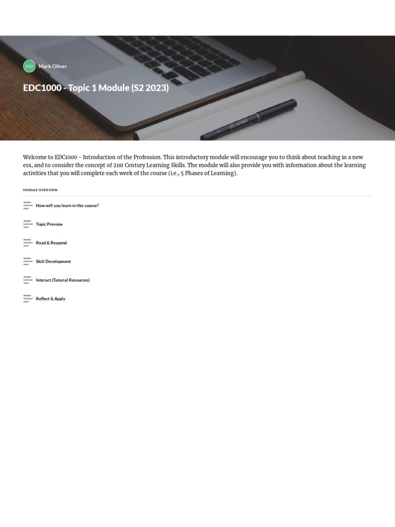 Topic 1 Learning Module | PDF | Learning | Critical Thinking