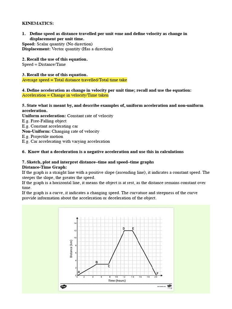 Physics Kinematics and Wavelength Study Guide | PDF | Waves | Acceleration