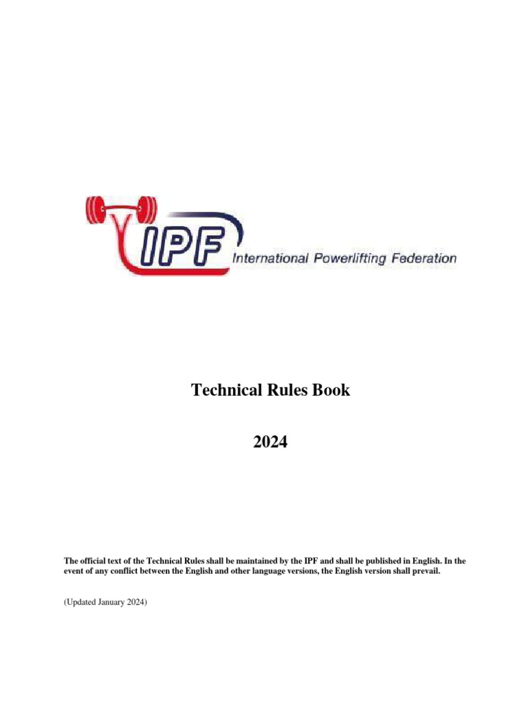 IPF_Technical_Rules_Book_2024 PDF Weight Training Clothing