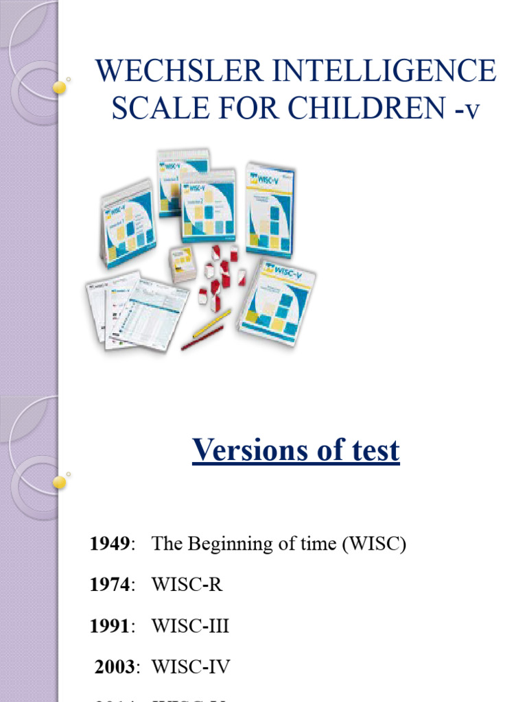 WISC-V Overview and Applications | PDF | Wechsler Adult Intelligence ...