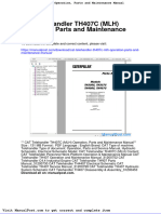 Cat Telehandler Th407c MLH Operation Parts and Maintenance Manual