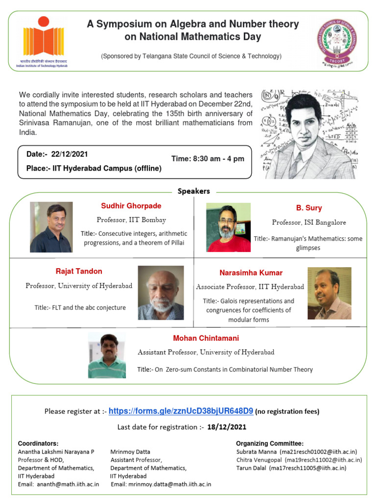 IITH Mathematics Department Symposium | PDF | Mathematics | Number Theory