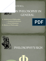 On Philosophy in General