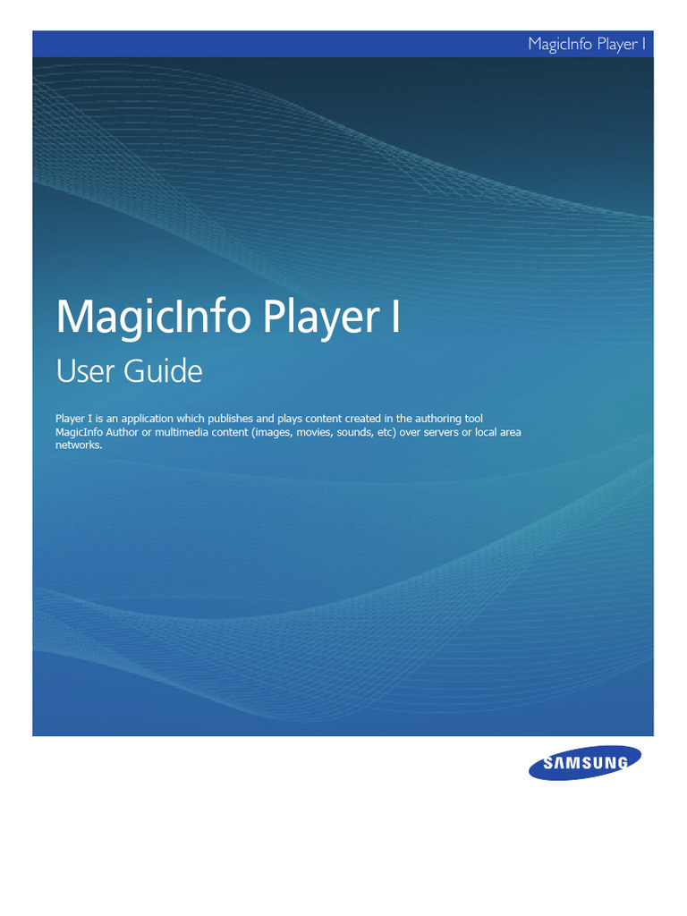 MagicInfo Player I User Guide | PDF | Computing | Software
