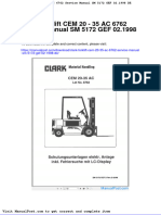 Clark Forklift Cem 20 35 Ac 6762 Service Manual SM 5172 Gef 02 1998 de