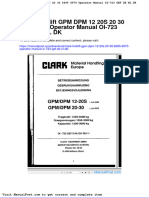 Clark Forklift GPM DPM 12 20s 20-30-6695 6970 Operator Manual Oi 723 Gef de NL DK