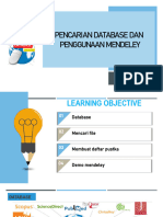 Pencarian Database Dan Penggunaan Mendeley