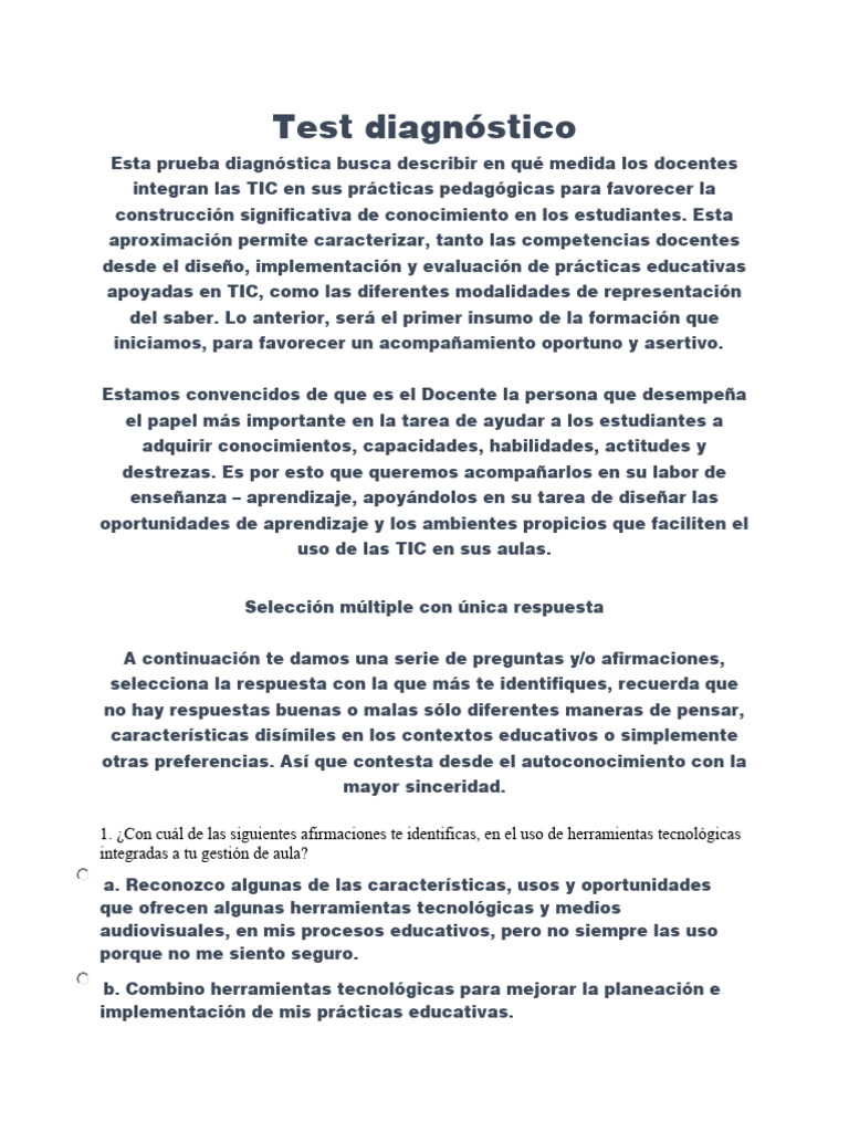 Diagnóstico del Uso de TIC en Docencia | PDF | Tecnología de ...