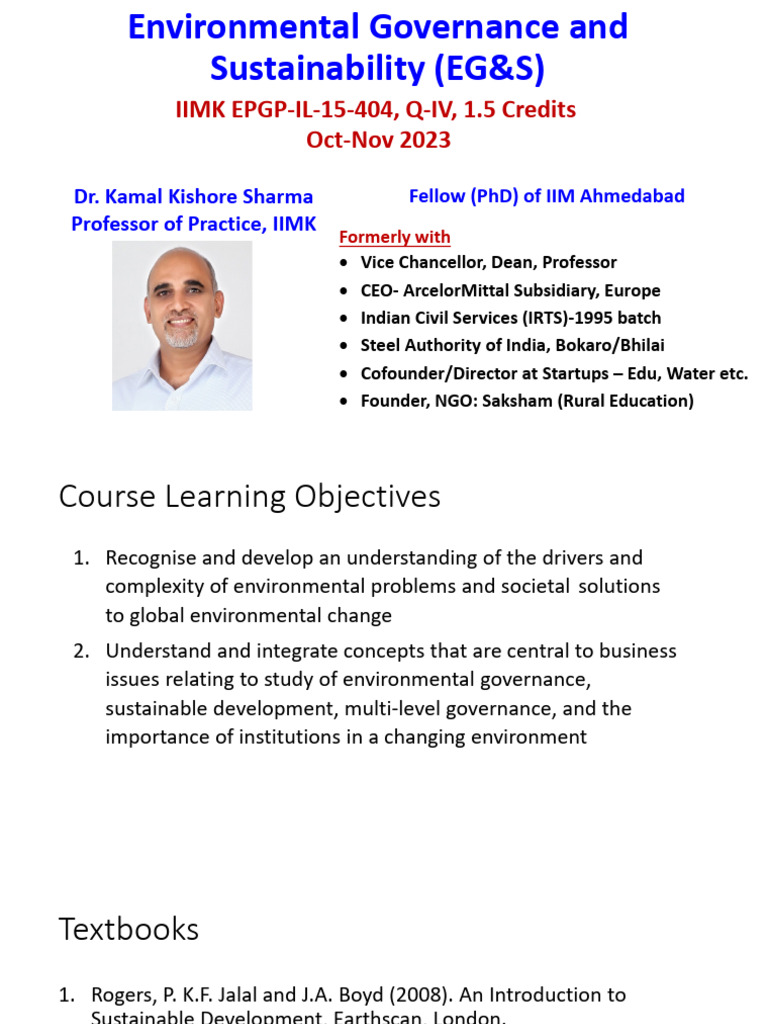 Environmental Governance and Sustainability | PDF | Sustainability ...