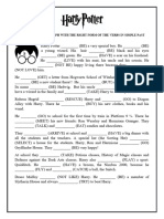 Simple Past Tense Harry Potter Worksheet READING