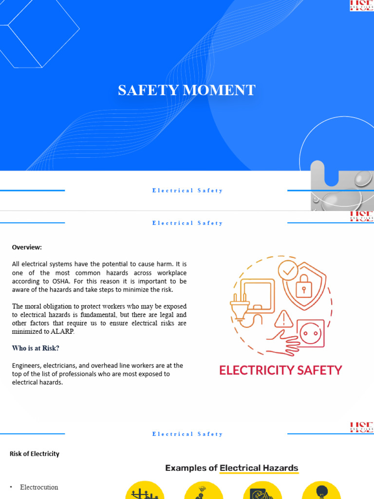 Safety Moment Electrical Safety Xiyksr PDF