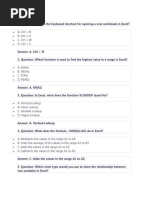 Excel MCQ