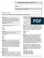 Lista de Exercícios - Física - Matheus - 1 ° Ano