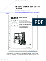 Clark Forklift GPM DPM 20 30h Oi 740 Operators Manual