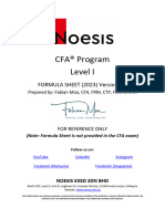 LinkedIn - Noesis Exed - CFA Level 1 Formula Sheet (2023)