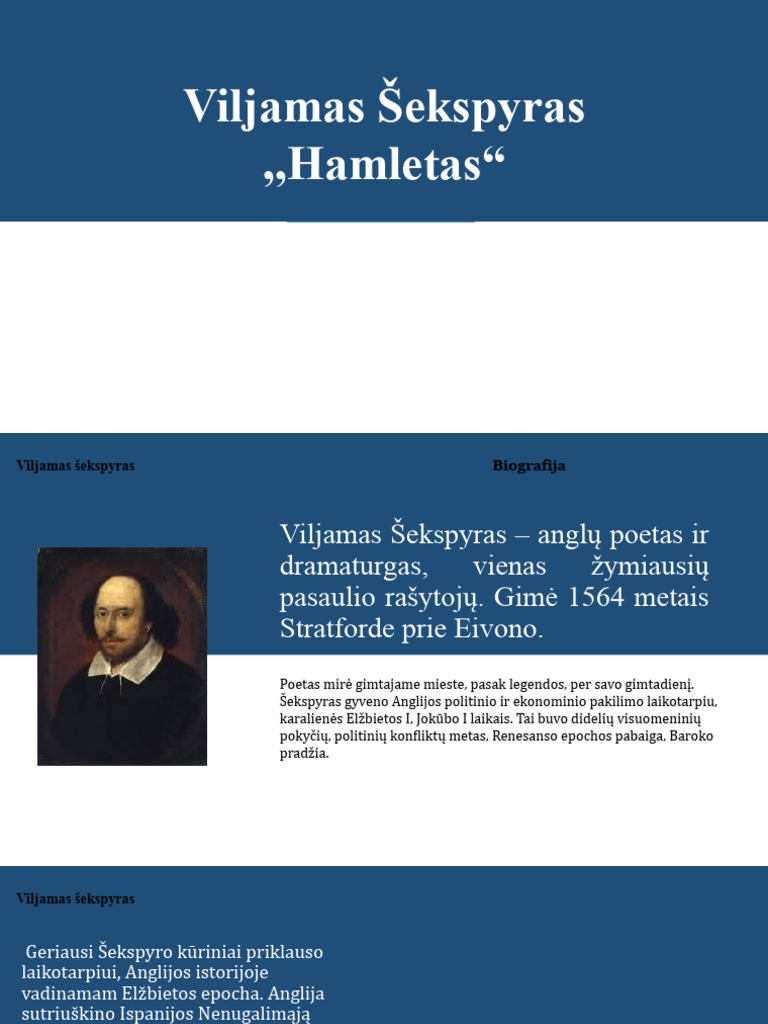 Viljamas Šekspyras Hamletas | PDF