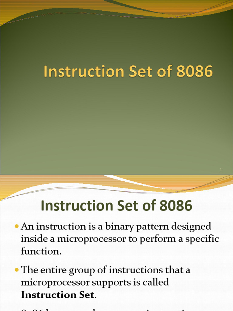Instruction Set Of 8086 With Examples
