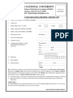 Application Form For Degree