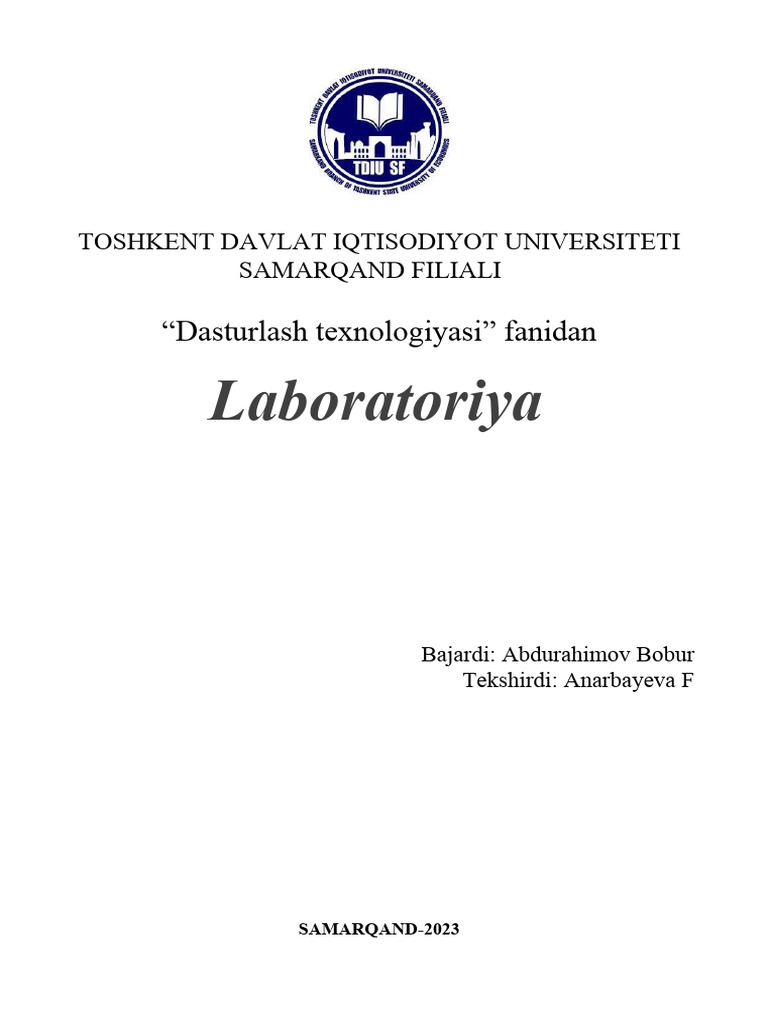 11.2-Laboratoriya Ishlanmasi | PDF