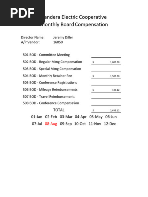 August Expense Report - Diller