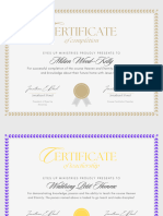 White Beige Neutral Minimalist Vintage Competition Certificate