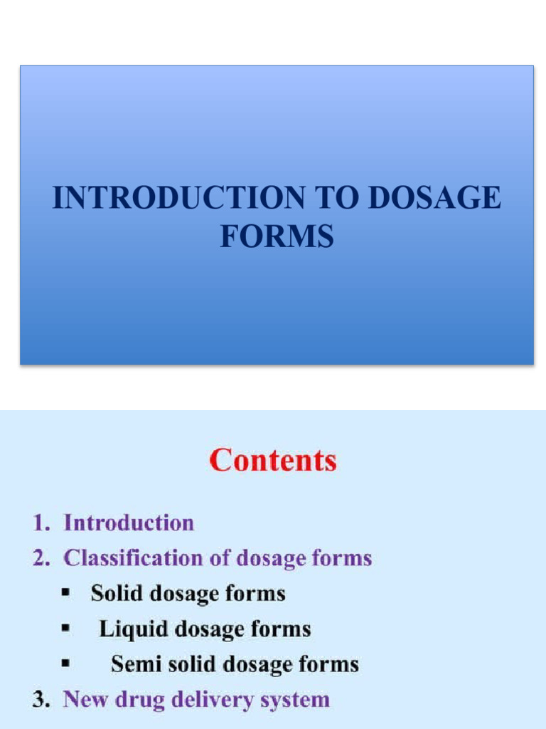 Introduction to dosage forms pdf
