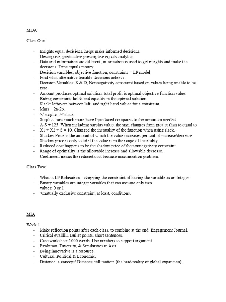 S2 Notes Pdf Mathematical Optimization Systems Analysis