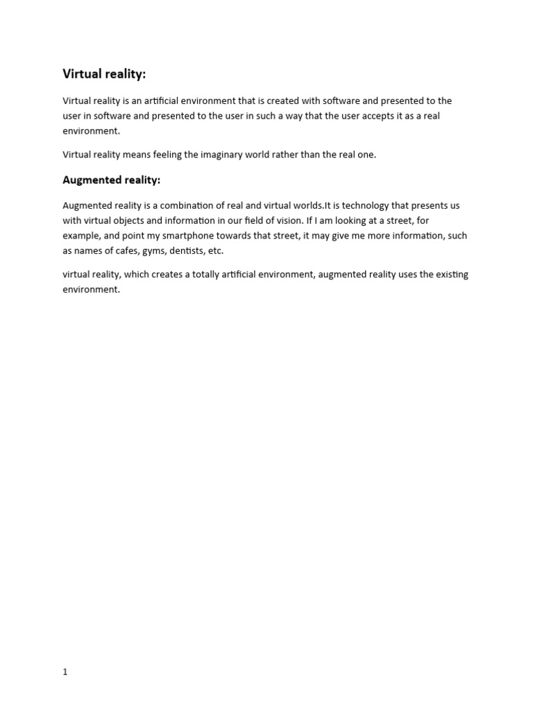 Computer Assignment | PDF | Augmented Reality | Virtual Reality