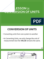 Lesson 2 - Conversion of Units 2023