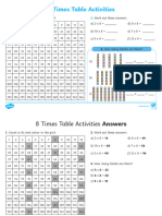 8 Times Tables Worksheet