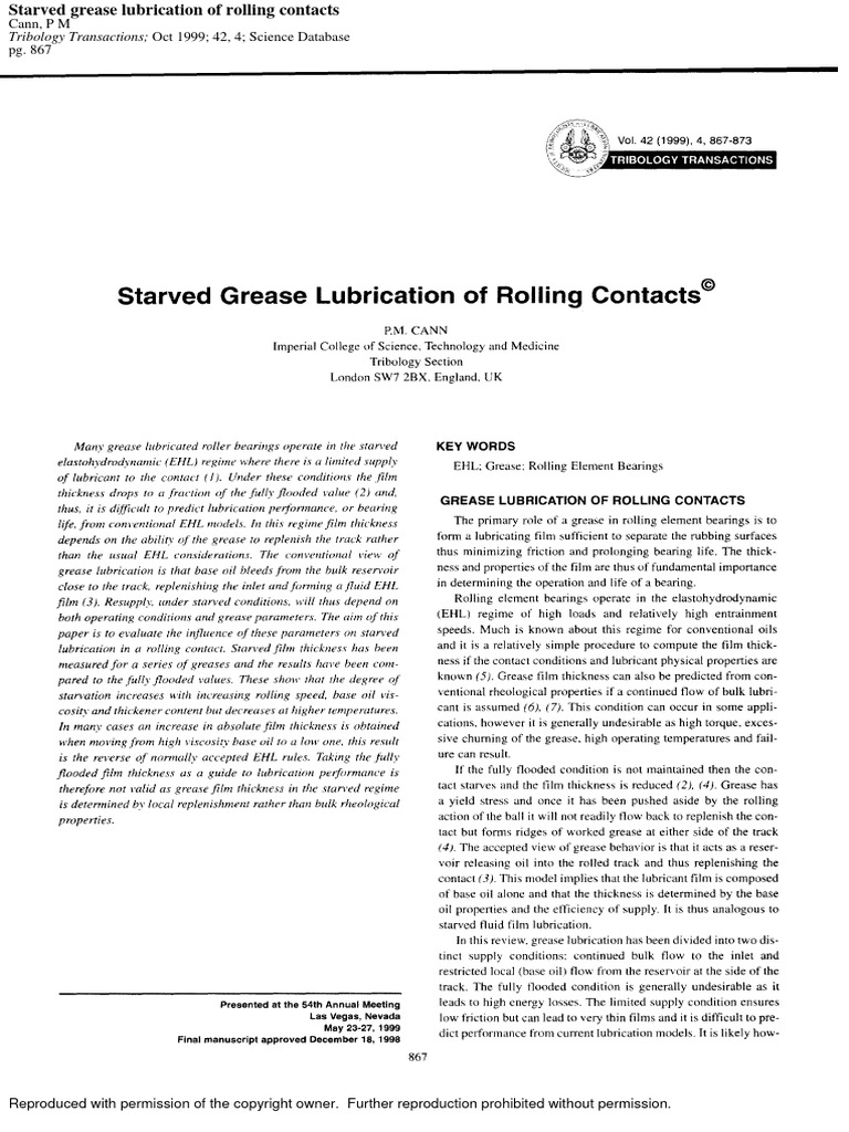 Starved Grease Lubrication of PDF