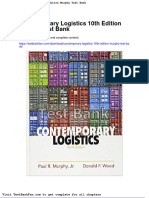 Contemporary Logistics 10th Edition Murphy Test Bank