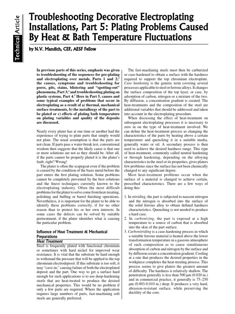 Troubleshooting decorative electroplating installations part 5